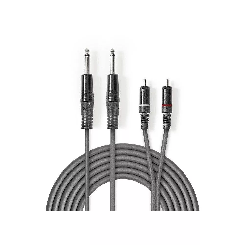 Cavo audio 2 RCA M - 2 JACK 6.3mm 5mt