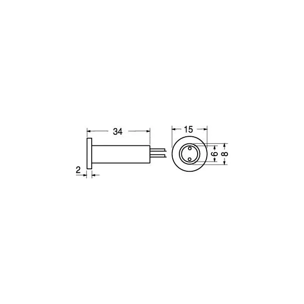 2-wire plastic flush-mounted magnetic contact