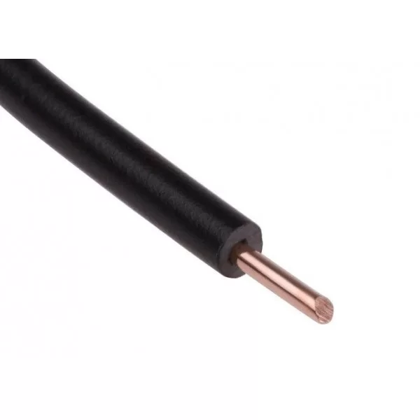 Unipolar rigid black wire 0.2mm AWG 24 in copper