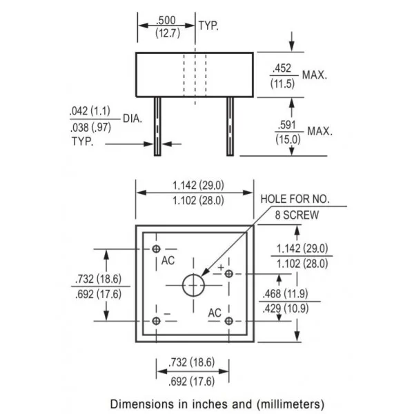 KBPC3508W bridge rectifier 35A 800V for PCB