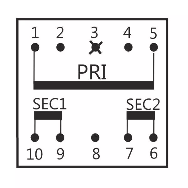 Trasformatore incapsulato 12+12V 6Va da circuito stampato