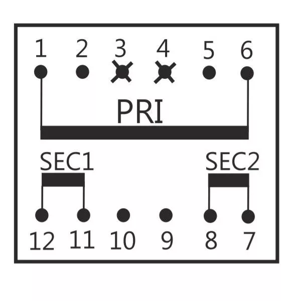 Trasformatore incapsulato 12+12V 10Va da circuito stampato