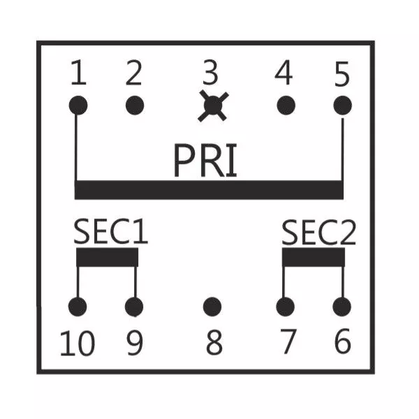 Encapsulated transformer 9 + 9V 6Va from printed circuit