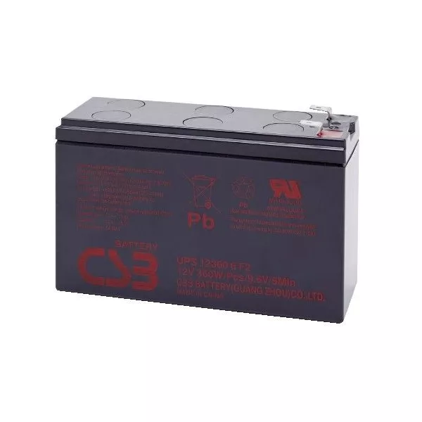 Lead acid battery 12V 6Ah slim CSB UPS123606F1/F2