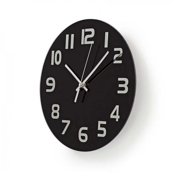 Round black wall clock