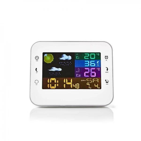 White barometric station with wireless outdoor sensor