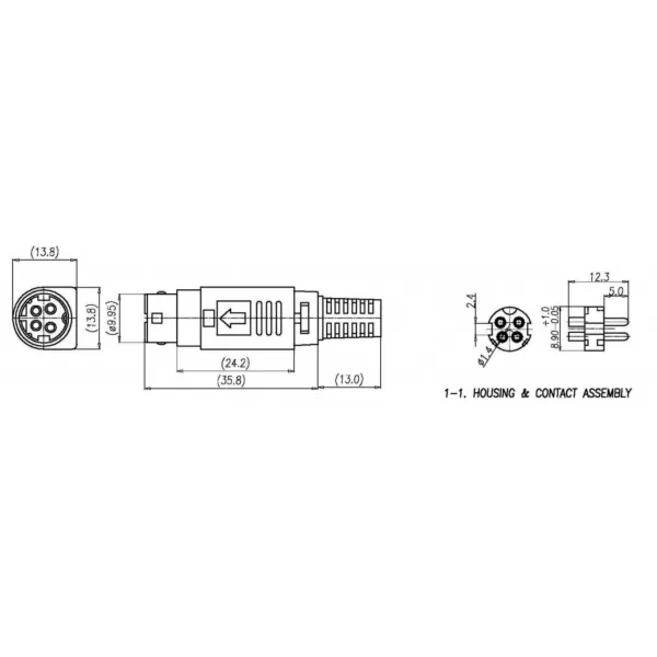 4-pole connector for power supply