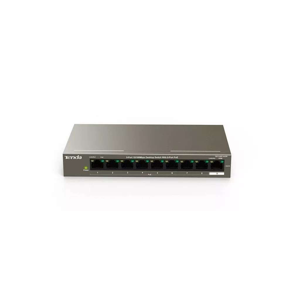 Switch LAN 8 Porte 10 100 Mbps POE TEF1109P-8-63W