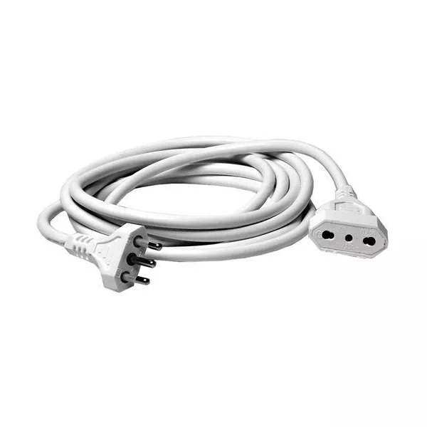 Electric extension cable 3mt white 16A bypass