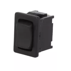 Rectangular unipolar rocker switch (ON) -OFF- (ON)