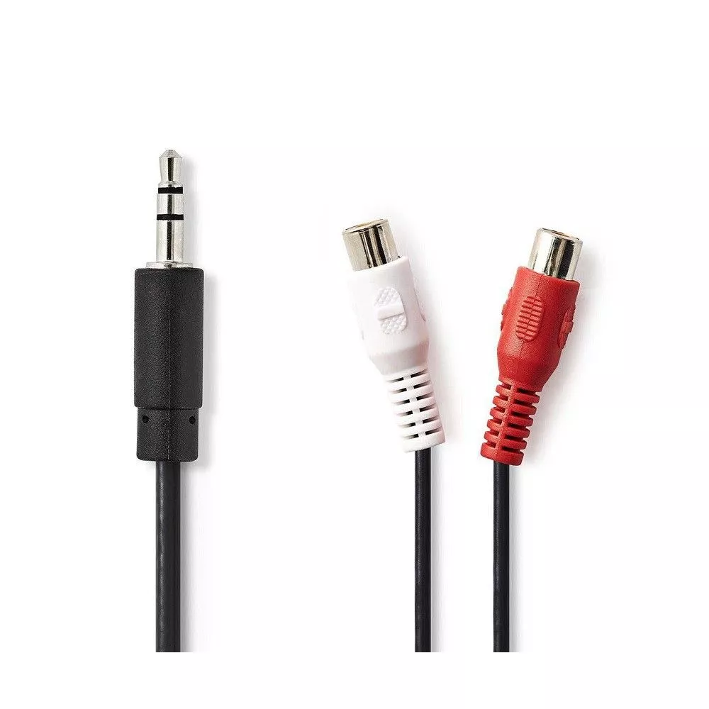 Audio cable 1 JACK 3.5mm - 2 RCA female 20cm