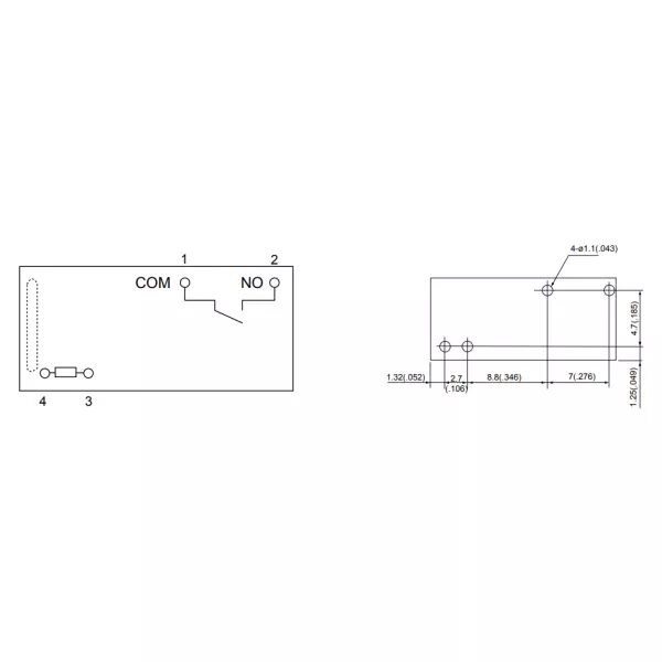 Relay 24V 3A 1 changeover F3AA024E