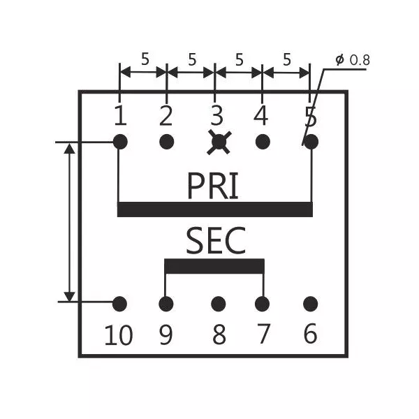 Encapsulated transformer 12V 2Va for PCB