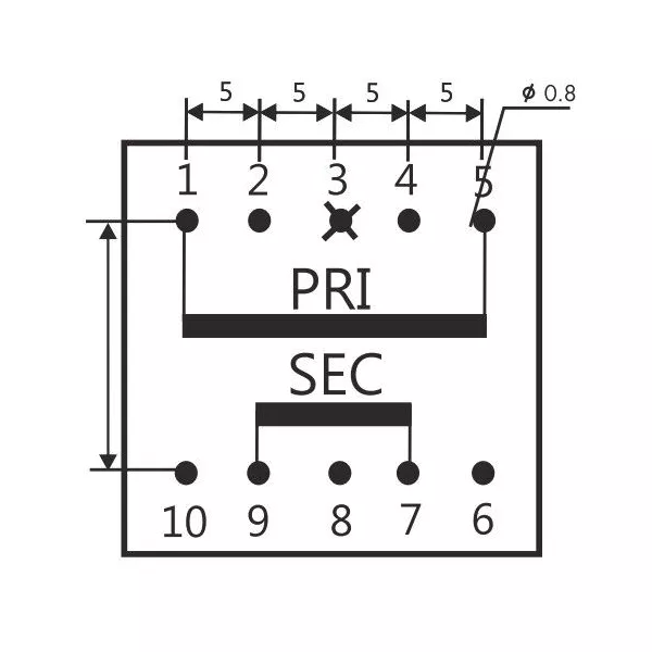 Trasformatore incapsulato 12V 2Va da circuito stampato