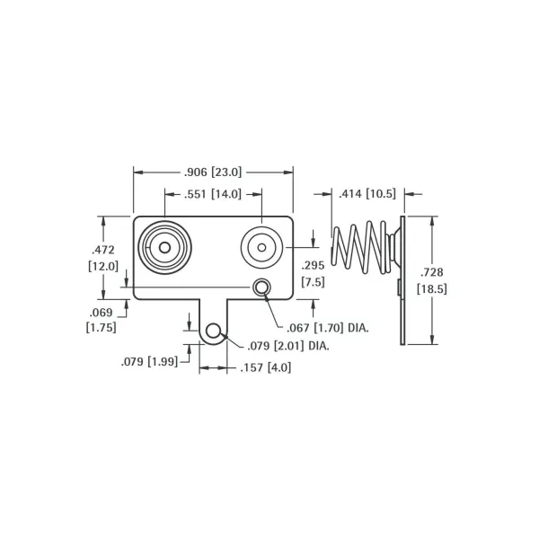 Spring contact for 2-position battery holder