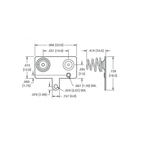 Spring contact for 2-position battery holder