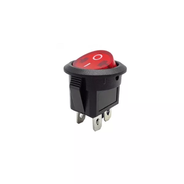 Double luminous round rocker switch 230V