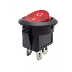 Double luminous round rocker switch 230V