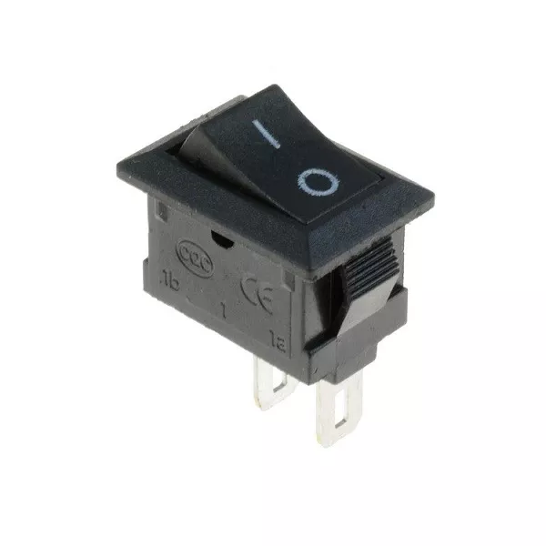 6A black rectangular rocker switch