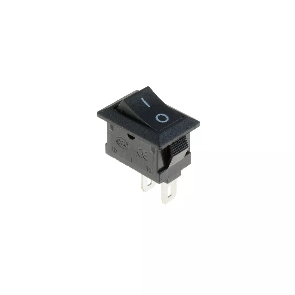 6A black rectangular rocker switch