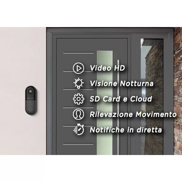 Videocitofono con campanello IP wireless da esterno