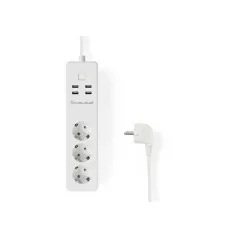 Multiple socket 3 Schuko + 4 USB with switch