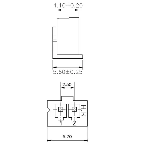 Connettore A2501H-2P femmina 2 poli