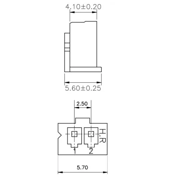 Connettore A2501H-2P femmina 2 poli