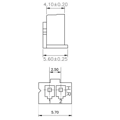 Connettore A2501H-2P femmina 2 poli