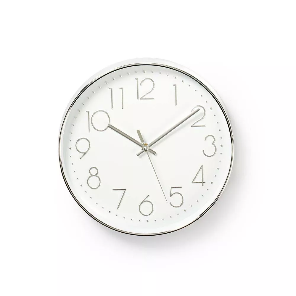 Round white wall clock 30cm