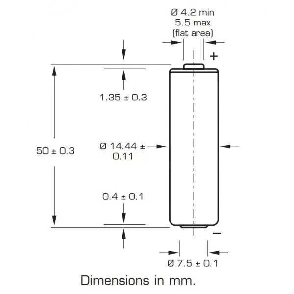 AA 3.6V 2.6A Saft LS14500 lithium battery