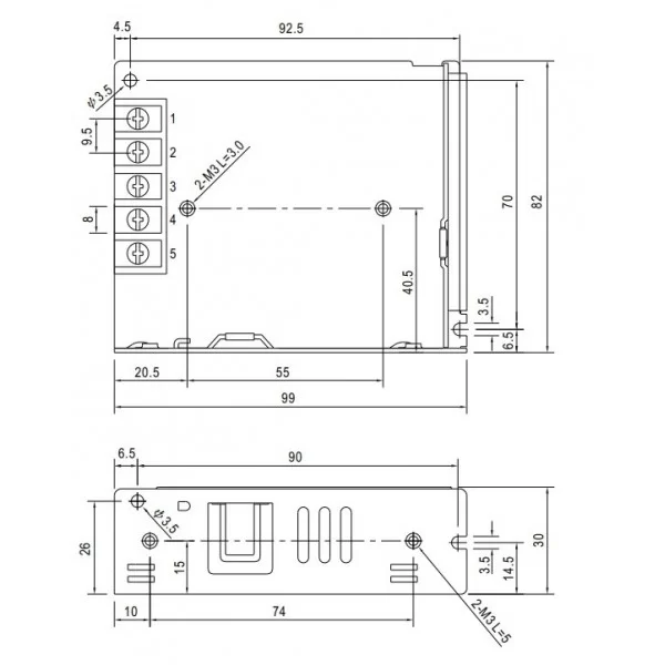 Alimentatore 24V DC 2.2A professionale LRS-50-24