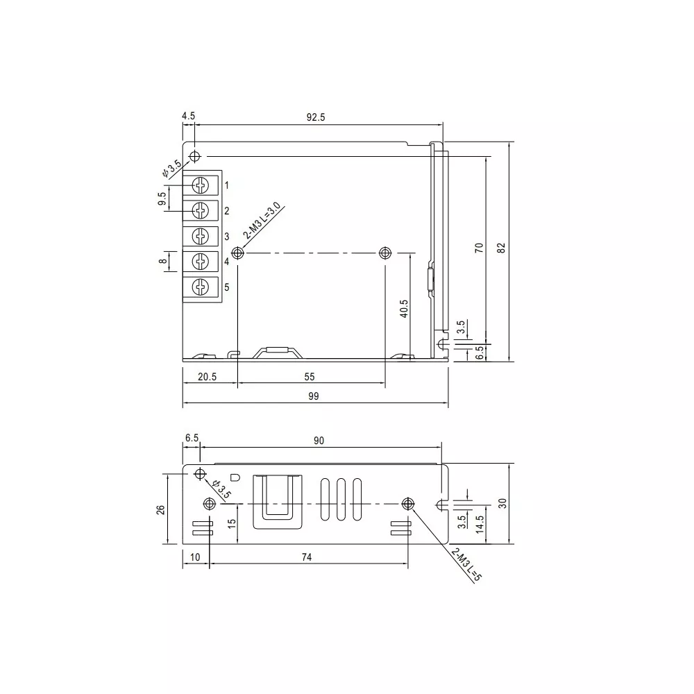 24V DC 2.2A professional power supply LRS-50-24