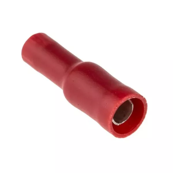 Red insulated 4mm cylindrical female socket