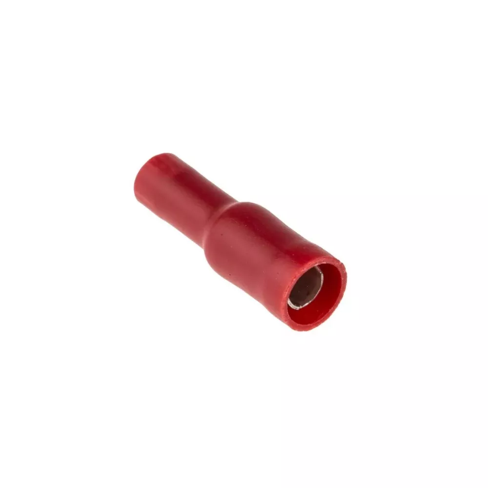 Red insulated 4mm cylindrical female socket