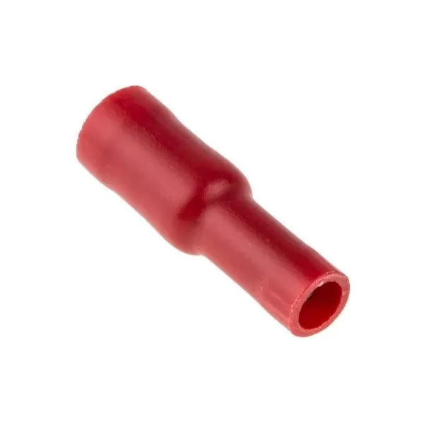 Red insulated 4mm cylindrical female socket