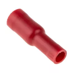 Red insulated 4mm cylindrical female socket