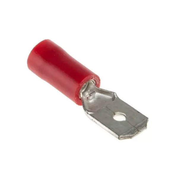 Male faston 6.3mm red insulated