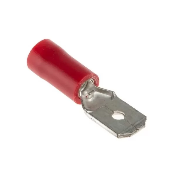 Male faston 6.3mm red insulated