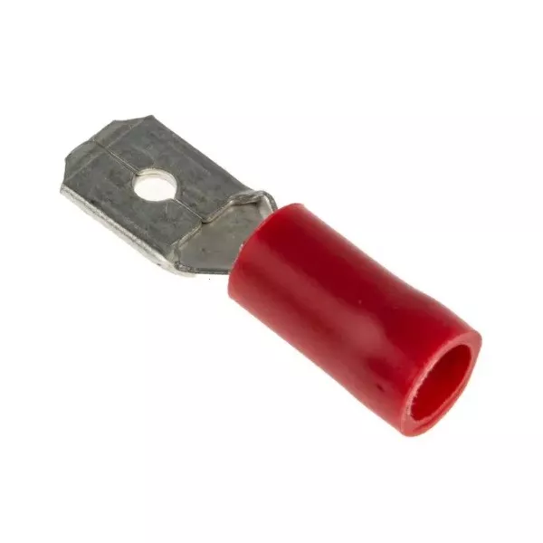 Male faston 6.3mm red insulated