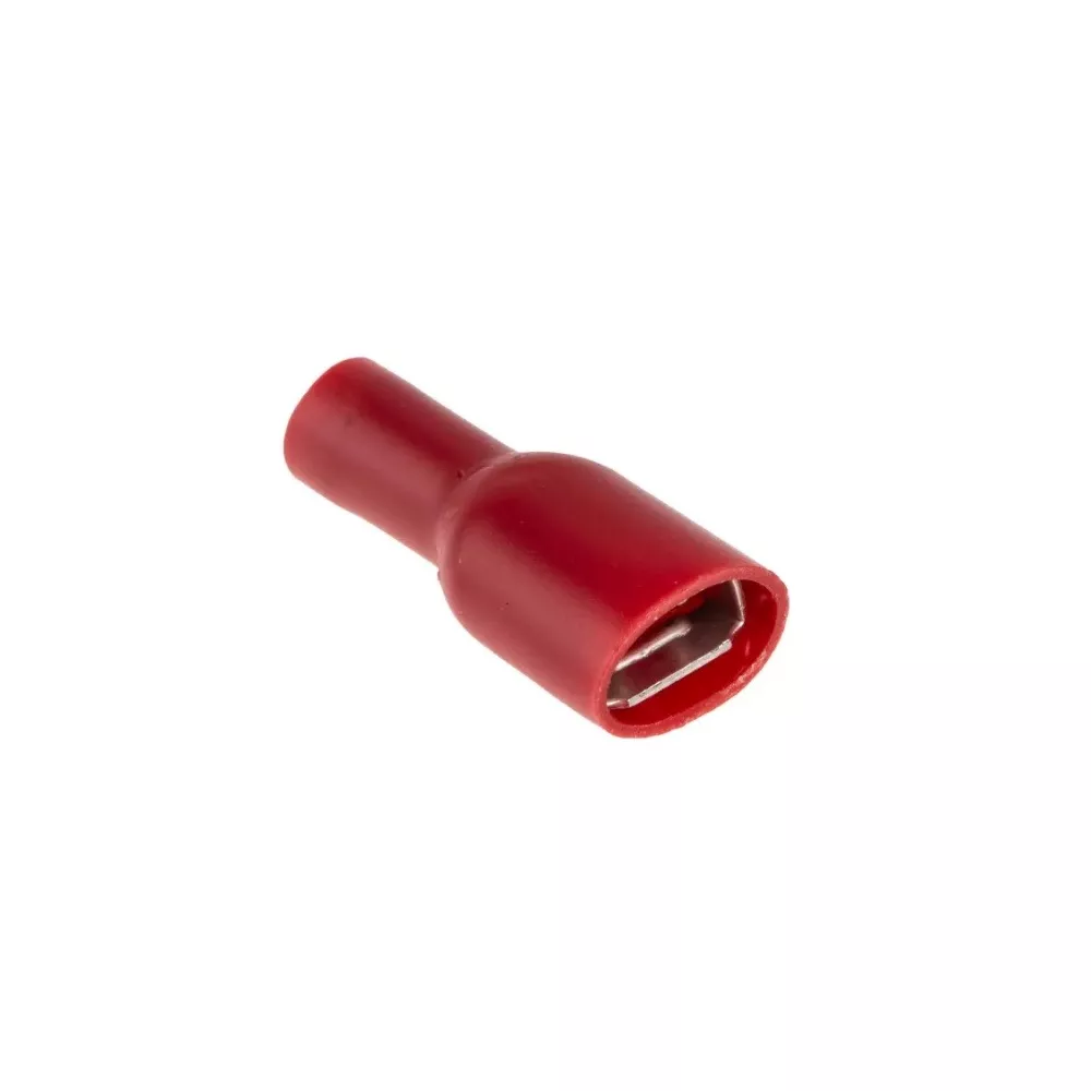 6.3mm female faston red insulated