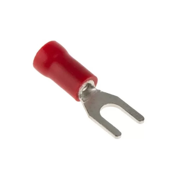 Red insulated M4 fork lugs 4.3mm