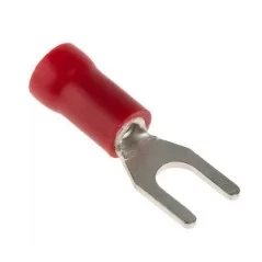 Red insulated M4 fork lugs 4.3mm