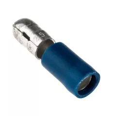 Spina maschio cilindrica 5mm isolata blu