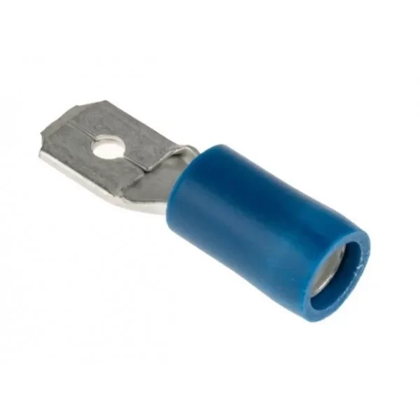 Male faston 6.3mm blue insulated