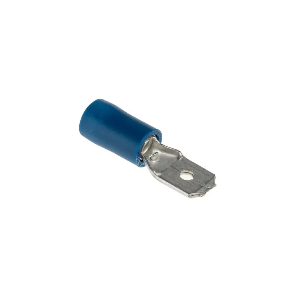 Male faston 6.3mm blue insulated