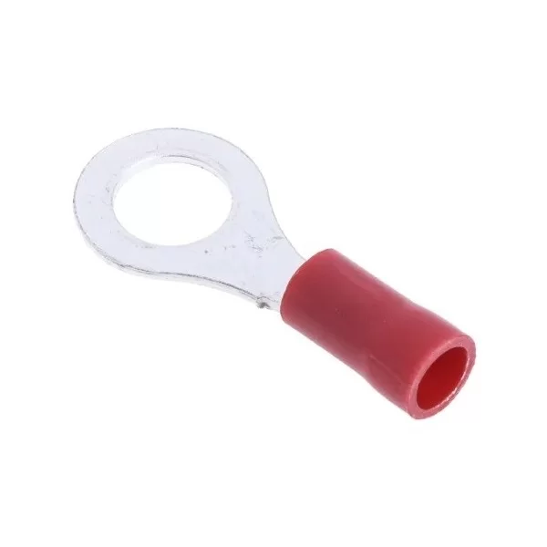 Red insulated M6 eyelet cable lugs