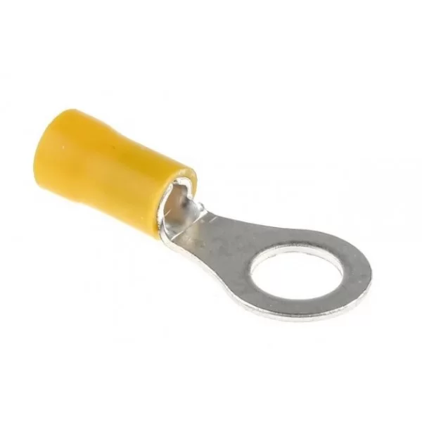 Yellow insulated M8 eyelet cable lugs 8.4mm