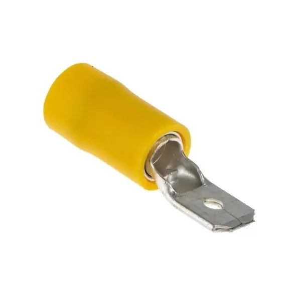 Male faston 6.3mm yellow insulated