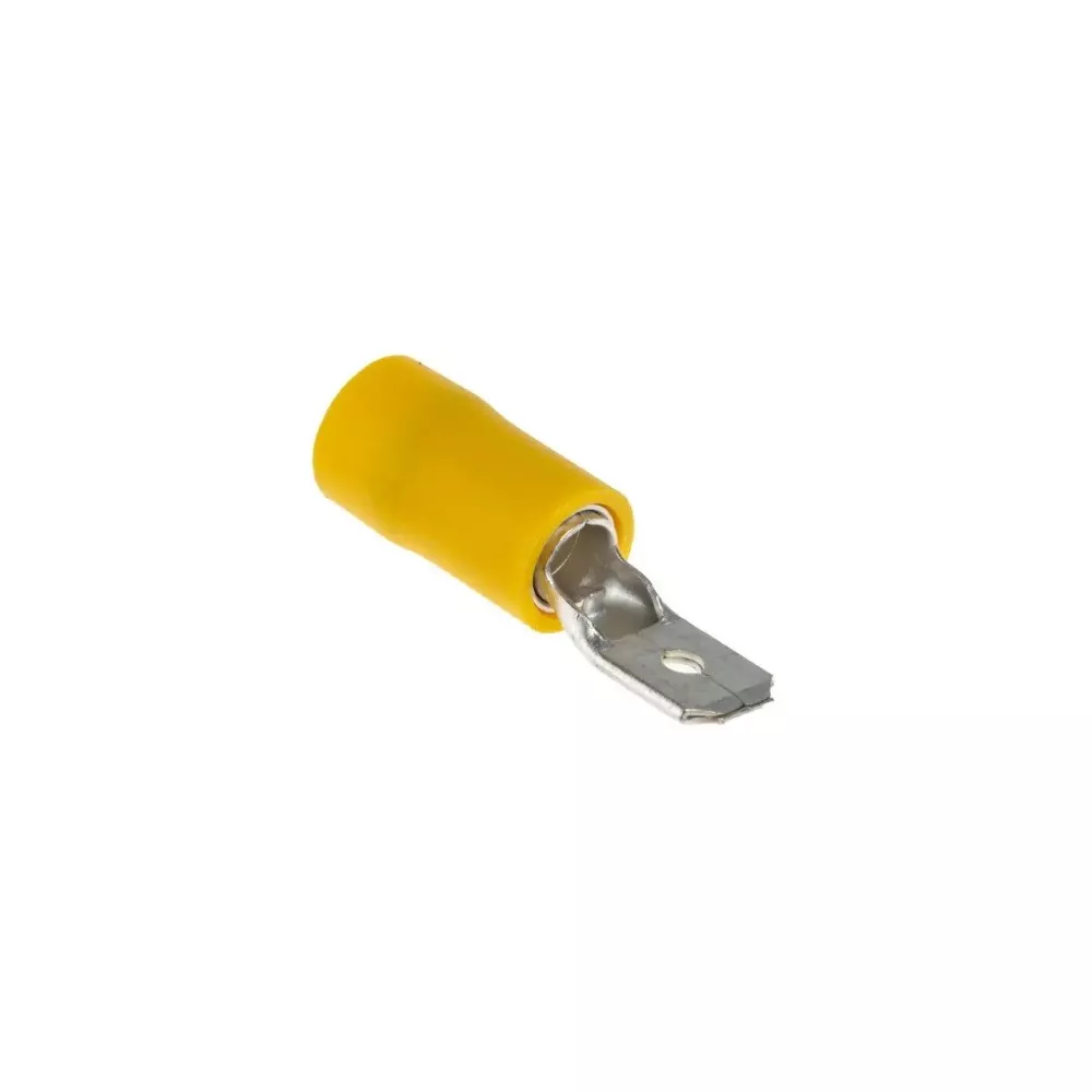 Male faston 6.3mm yellow insulated